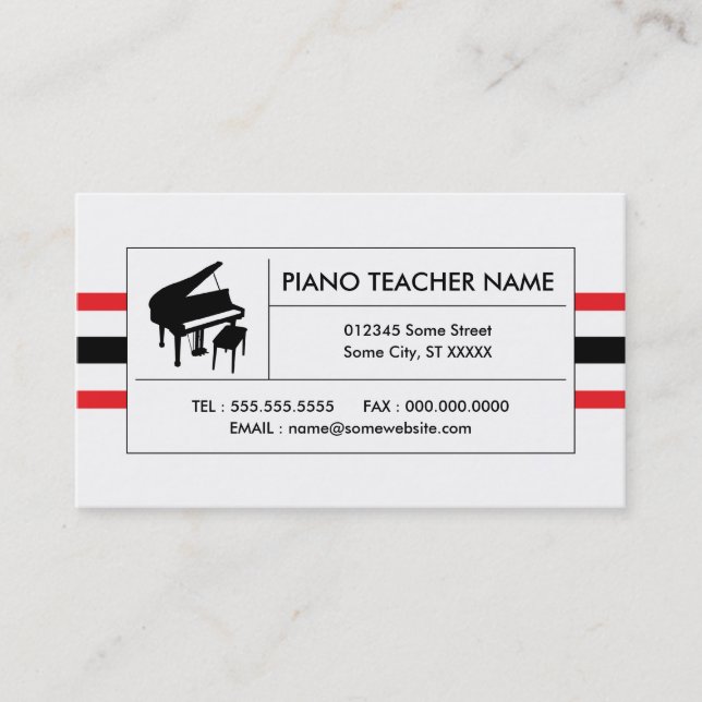 piano stripes business card (Front)