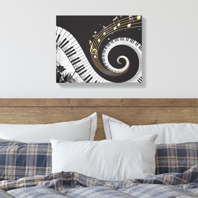 Piano Swirled Keys Surreal Music Fantasy Canvas Print | Zazzle