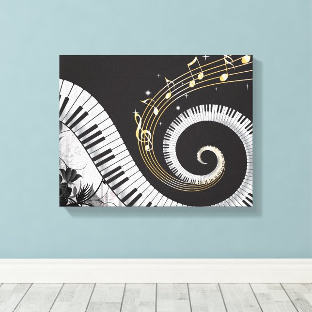 Piano Swirled Keys Surreal Music Fantasy Canvas Print | Zazzle