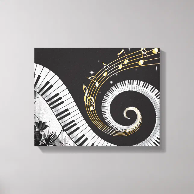 Piano Swirled Keys Surreal Music Fantasy Canvas Print | Zazzle