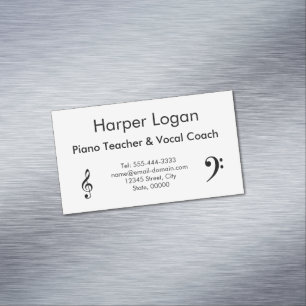 Piano Teacher and Vocal Coach Business Card Magnet