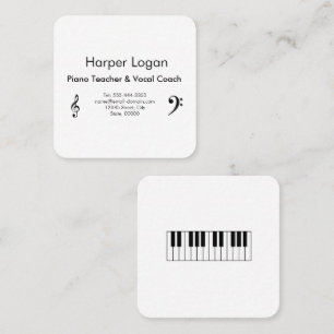 Piano Teacher and Vocal Coach Square Business Card