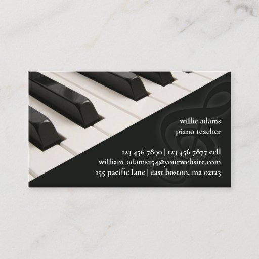 Customizable Piano Business Card