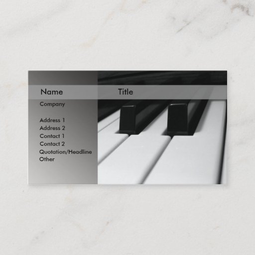 Customizable Piano teacher business cards