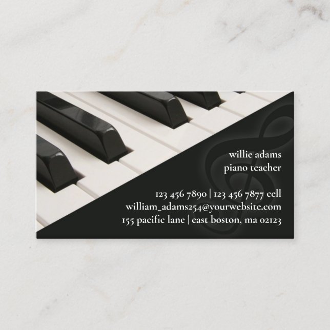 Piano Teacher Business Card (Front)