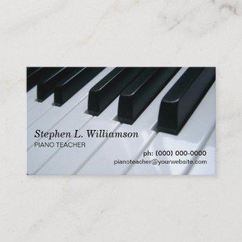 Piano Teacher Business Card by starstreambusiness at Zazzle