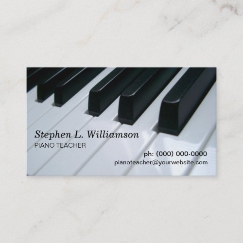 Piano Teacher Business Card