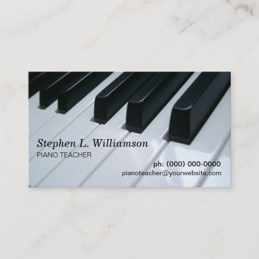 Customizable Piano Teacher Business Cards