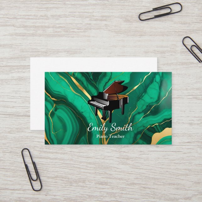 Piano Teacher Business Card (Front/Back In Situ)