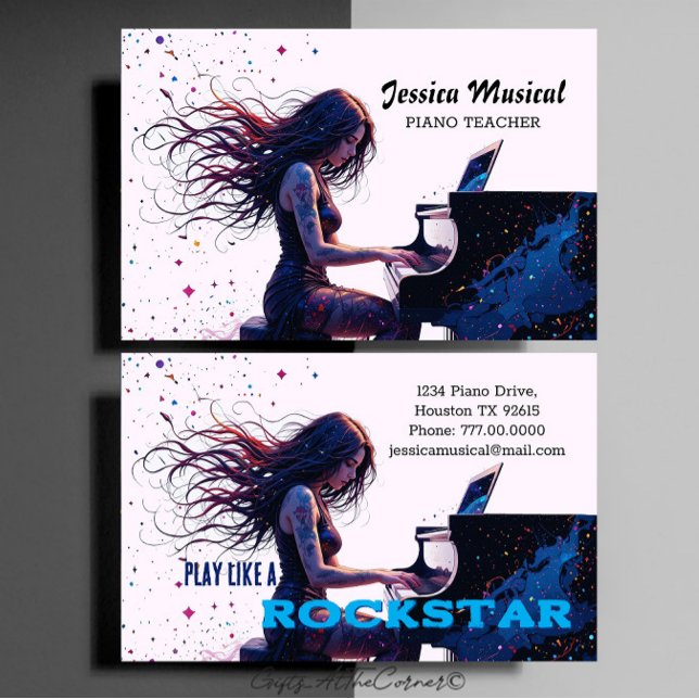 Piano Teacher Business Card (Creator Uploaded)