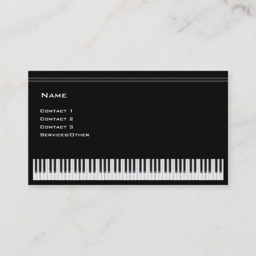 Customizable Piano Teacher Business Card