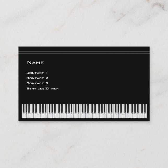 Piano Teacher Business Card (Front)