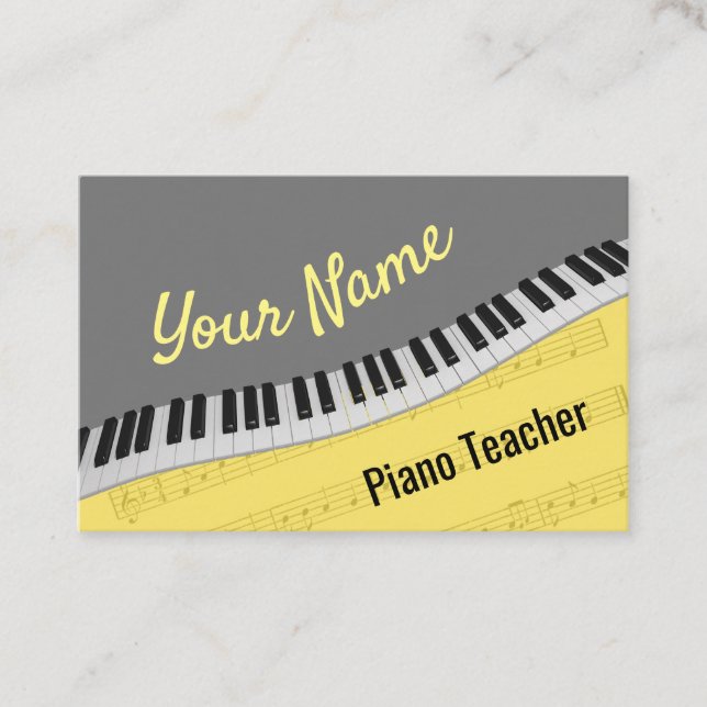 Piano Teacher Business Card (Front)