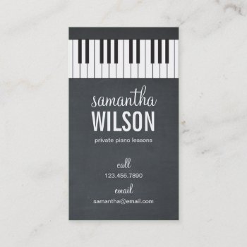 Piano Teacher Business Card by orange_pulp at Zazzle