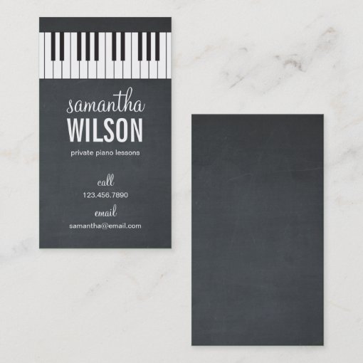 Piano Teacher Business Card Zazzle