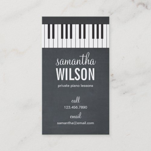 Piano Teacher Business Card Business Card