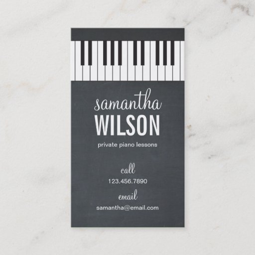Customizable Piano Teacher Business Card Business Card