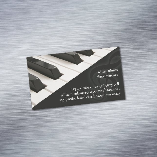 Piano Teacher Business Card Magnet (In Situ)