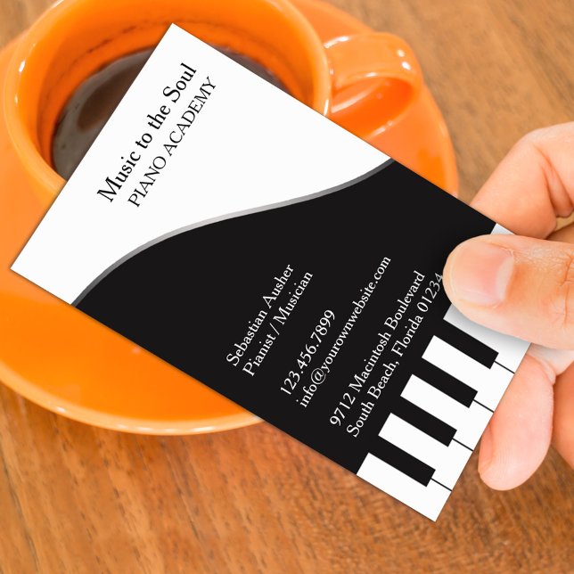 Piano Teacher Business Card Template (Creator Uploaded)