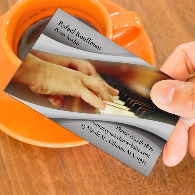 Piano Teacher Business Card Template (Creator Uploaded)