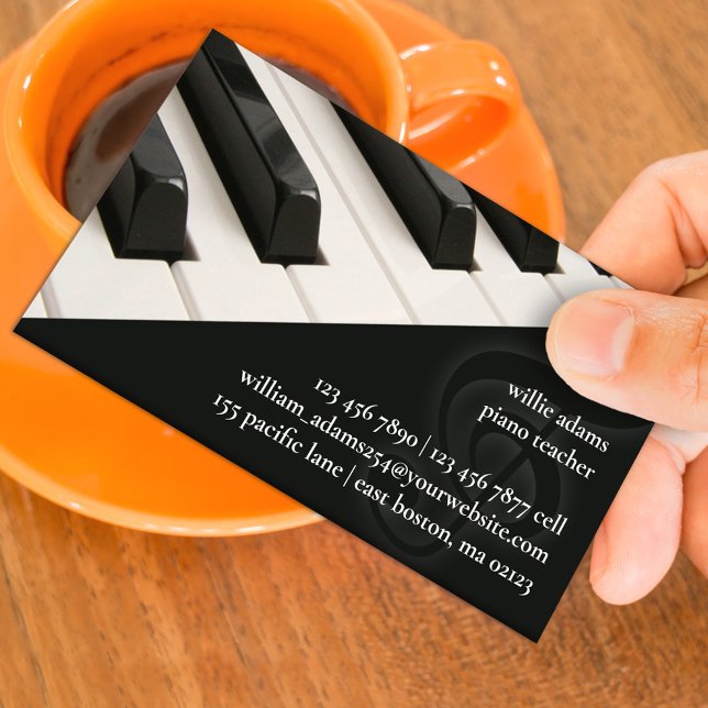 Piano Teacher Business Card Template (Creator Uploaded)