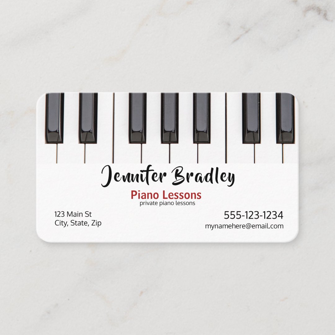 Piano Teacher Business Cards Zazzle