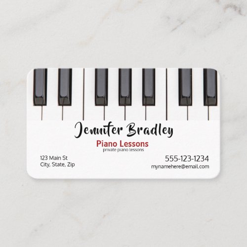 Piano Teacher Business Cards