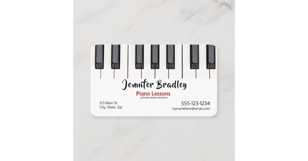 Piano Teacher Business Cards Zazzle