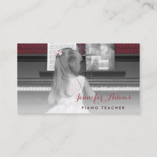 Piano Teacher Calling Card With Pretty Little Girl