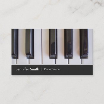 Piano Teacher - Elegant Keyboard  Photo Image Business Card by CardHunter at Zazzle