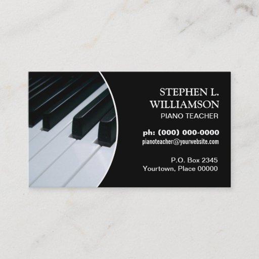 Customizable Piano Teacher Frame Business Cards