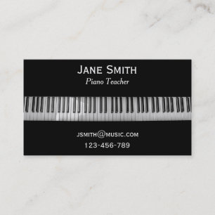 Piano Teacher freelance music tutor professional Business Card