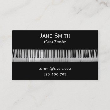 Piano Teacher Freelance Music Tutor Professional Business Card by Juicyhues at Zazzle