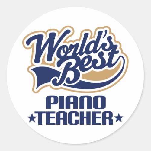 Piano Teacher Gift Classic Round Sticker
