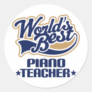 Piano Teacher Gift Classic Round Sticker