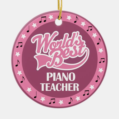 Piano Teacher Gift For Her Ceramic Ornament