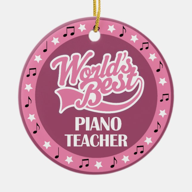 Piano Teacher Gift For Her Ceramic Ornament (Front)