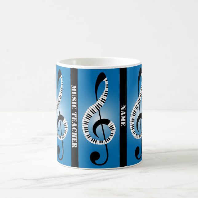 Piano Teacher Gift funky Personalized Coffee Mug (Center)
