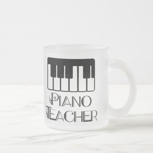 Piano Teacher Keyboard Music Frosted Glass Coffee Mug