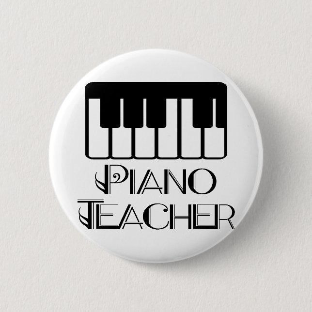 Piano Teacher Keyboard Music Pinback Button (Front)