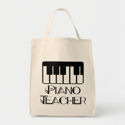 Piano Teacher Keyboard Music Tote Bag