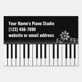 Piano Teacher Keyboard Yard Sign by lovescolor at Zazzle