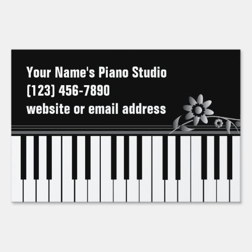 Piano Teacher Keyboard Yard Sign