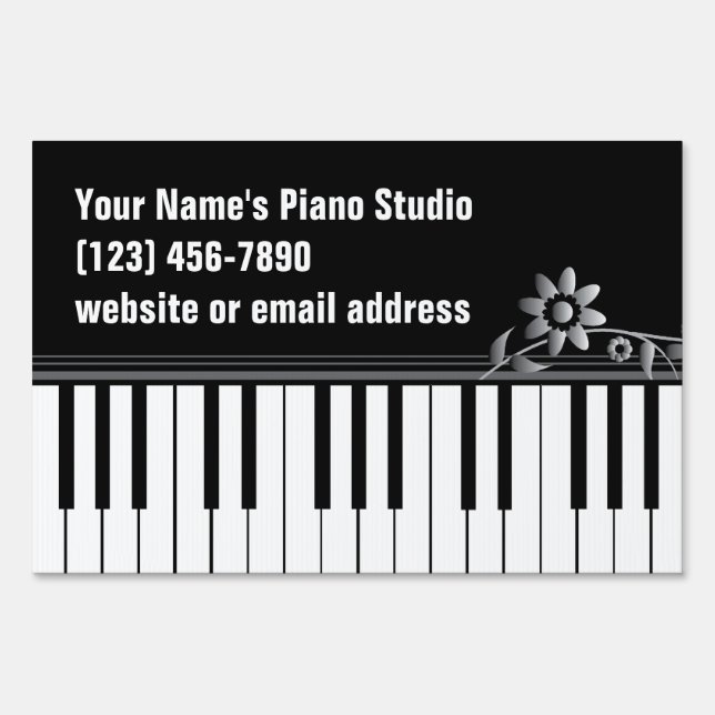 Piano Teacher Keyboard Yard Sign (Front)