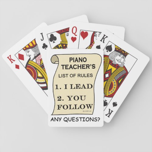 Piano Teacher List Of Rules 1png Playing Cards