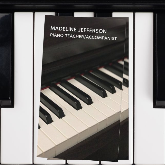 Piano Teacher Music Accompanist Modern Black Business Card (Creator Uploaded)