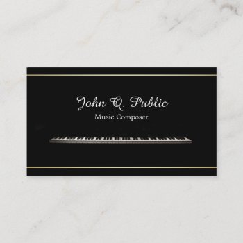 Piano Teacher Music Composer Professional Elegant Business Card by art_grande at Zazzle