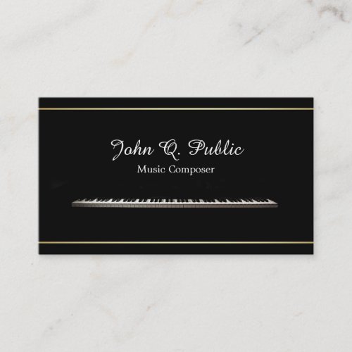 Piano Teacher Music Composer Professional Elegant Business Card