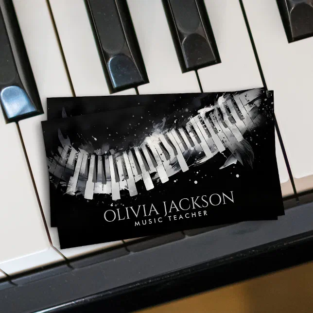 Piano Teacher Music Tutor Business Card