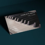 Piano Teacher Navy Blue Modern Business Card at Zazzle